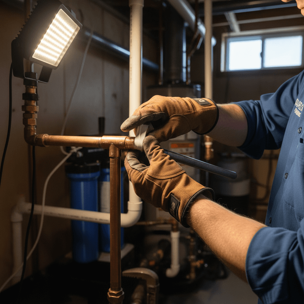 Home repiping project with new copper water lines