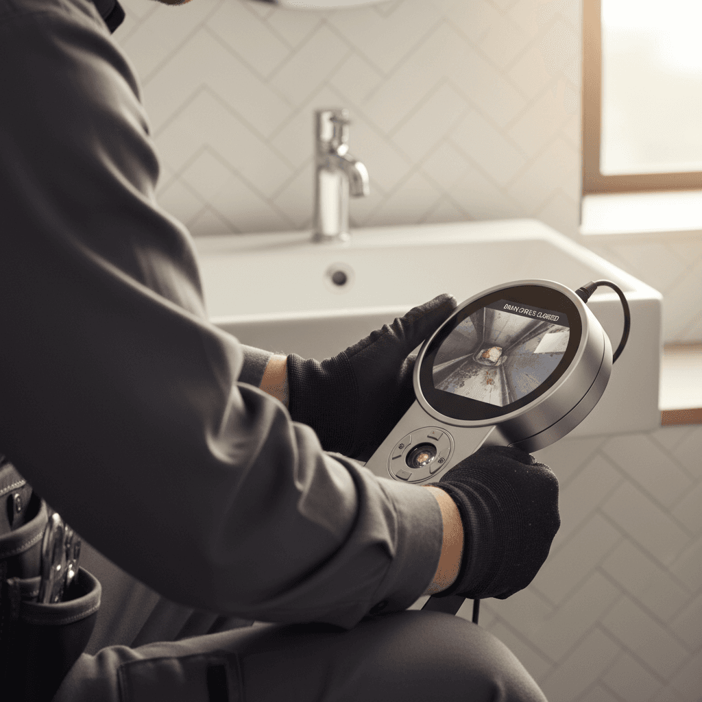 Professional plumber installing new pipes in a home